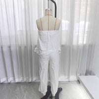 Summer Casual Asymmetrical Tube Top Jumpsuit With Flared Skirt