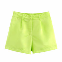 European And American Style French Fashion Design High Waist Bag Buckle Multicolor Shorts