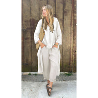 Shirt And High-waisted Loose-fitting Pants Workwear Set
