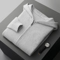 Men's Cashmere Cardigan Youth Casual Hooded Zipper Thickening Cardigan