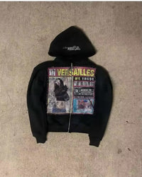 Printed Hip-hop Street Zipper Sweater