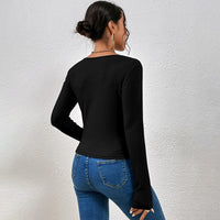Slim Fit Slimming Long Sleeves Top For Women