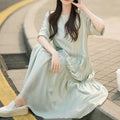 Round-neck Cake Skirt New Acetate Mid-length