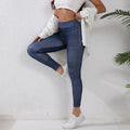 Denim-look Yoga Fitness Pants With A Butt-lifting Form-fitting Design
