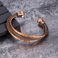 Retro Red Copper Fashionable All-Match Hollow Open Womens Bracelet