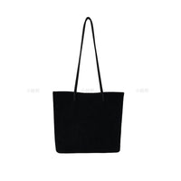 Retro Suede-Like Fabric Simple Handheld Shoulder Tote Bag