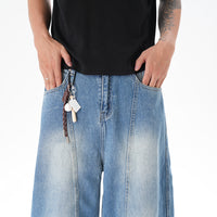 Cut Washed Vintage Washed Wide Leg Machete Jeans