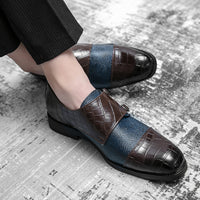 Double Buckle Plus Size Business Men's Casual Leather Shoes
