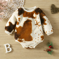 New Boys And Girls Neutral Infant Hair-free Printing Multicolor Cuff Rib Long-sleeved Triangle Romper