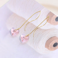 Transparent Crystal Love Long Fringe Earrings