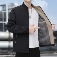 Mens Stand-Up Collar Business-Style Lightweight Casual Jacket