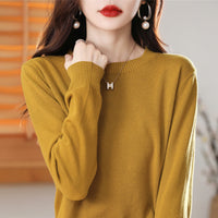 Women's Simple Crew-Neck Pullover Knit Sweater