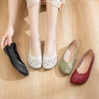 Womens Breathable Flat Non-slip Leather Sandals Soft