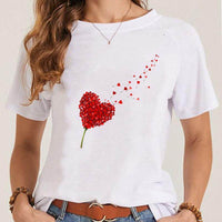 Women's Fashionable Simple Printed Short-sleeved T-shirt