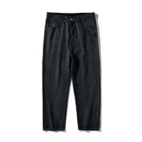 Simple Pure Color Jeans Men's Washed