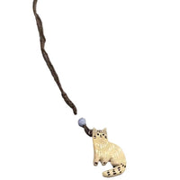 Retro Beige Kitten Braided Necklace Women