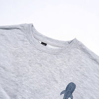 Light Gray Whale Print Sweater For Women Loose And Lazy Style