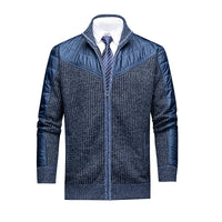 Men Thermal Knitted Business Sweater With A Stand Collar