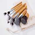 11 Bamboo Handles Makeup Brush Set With Sack Beauty Tools Makeup Brush