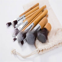 11 Bamboo Handles Makeup Brush Set With Sack Beauty Tools Makeup Brush