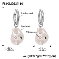 French-style Colored Diamond Asymmetric Bead Earrings