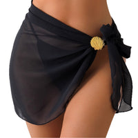 Swimsuit Cover-up Metal Shell Accessories  Beach Wrap Skirt
