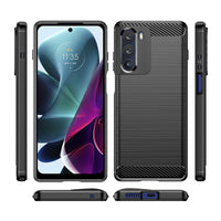For Moto G20 Phone Case Brushed Carbon Fiber Protective Cover