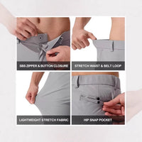 Stretch Solid Color Golf Men's Dress Trousers Long Pants