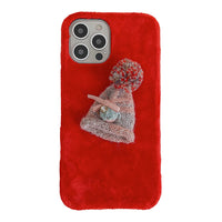 Autumn And Winter Plush Phone Case Candy Color