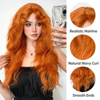 Wig Female Bangs Roller Fluffy Mid-length Hair Natural Full-head Wig