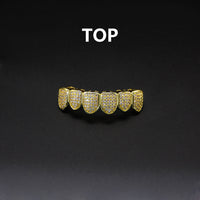 Hip Hop Tooth Socket Copper Zircon Micro British Real Gold Non-fading Tooth Decoration