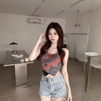 Spicy Girl Style Short Seductive Sleeveless Asymmetrical Tank Top