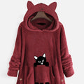 Hooded Long-sleeve Double-sided Fleece Women's Plus-size Coat