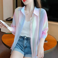 New Slim-fit Womens Sun-protective Chiffon Blouse Fashionable