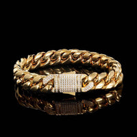 Mens Jewelry Accessory 18k Gold Titanium Steel Bracelet