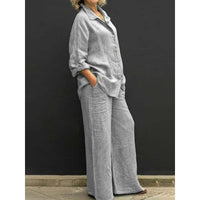 New Womens Shirt Set Casual Urban Outfit