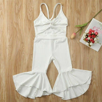 Hang Strip Solid Color One-piece Two-color Solid Color Fashion Sleeveless Jumpsuit For Baby Girl