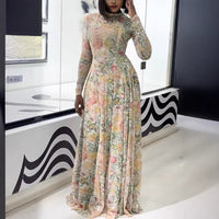 Womens Clothing Figure-hugging Slimming A-line Skirt With A High Neck And Long Dress