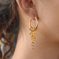 Stainless Steel Chain Tassel Earrings