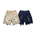 Pit Washed Solid Color Shorts Retro Casual Straight-leg Shorts