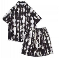 Casual Tie-dye Men's Loose Flower Shirt Suit