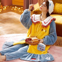 Sweet Fall Pajamas Flannel Nightgown Women