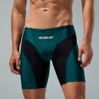 New Fashion Men's Low Waist Long Boxer Swimming Trunks