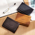 Multi-slot Men's Zipper Bag Genuine Leather Multi-color Coin Purse