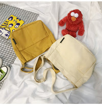 Solid Color Unisex Men's And Women's Canvas Shoulder Bag