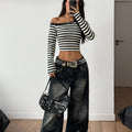 Womens Striped Long-Sleeve T-Shirt