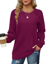 European And American Round Neck Twisted Knitted Sleeve Sweater