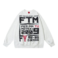 Letter Printed Crew Neck Sweatshirt