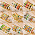 Stainless Steel Open-enamel Epoxy Snap Bracelet