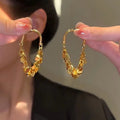 2026 New Light Luxury Hong Kong Style Earrings, Retro Sophisticated Tassel Drop Earrings, Trendy Internet Celebrity Jewelry, Minimalist Cool Tone